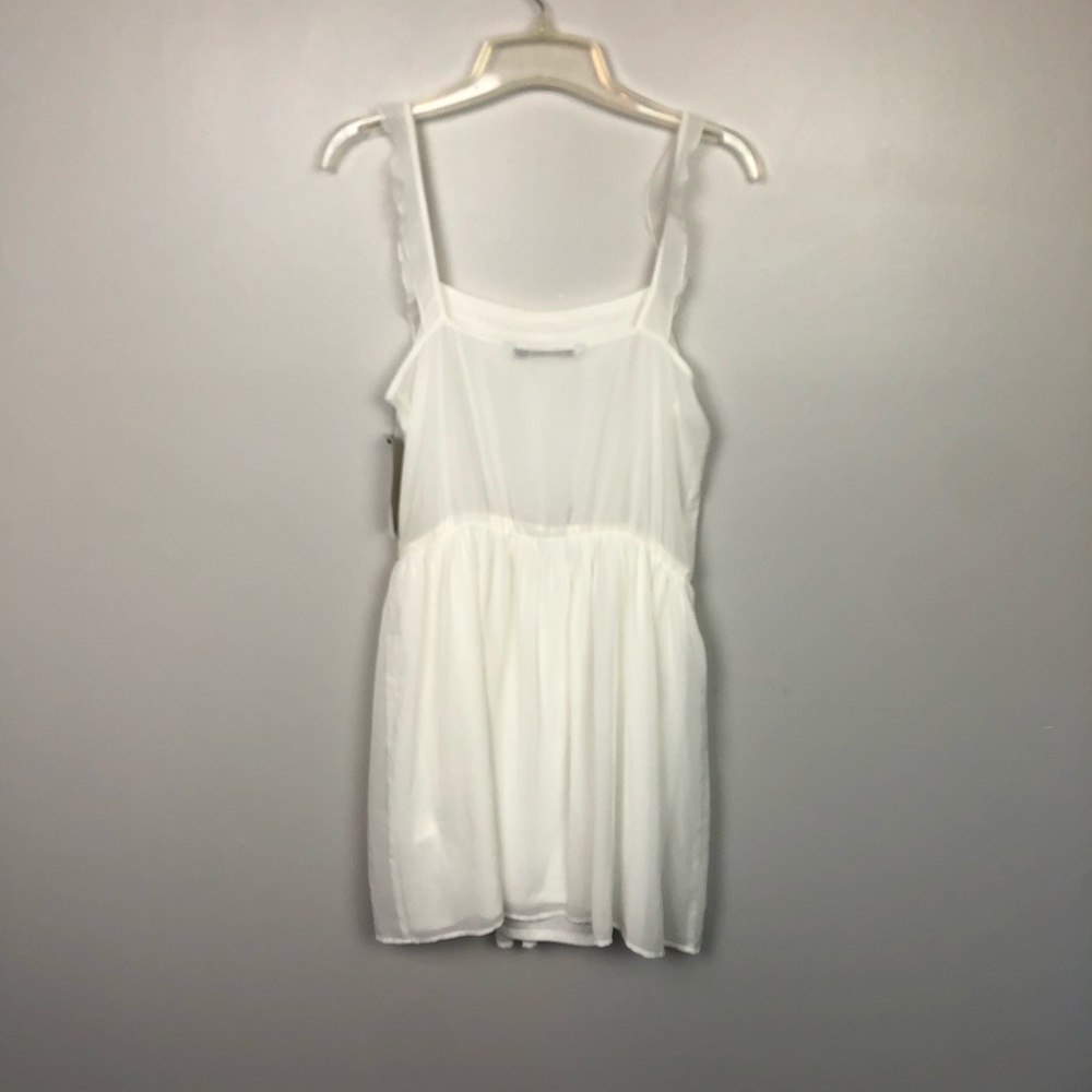 NWT Zara Trafaluc White Ruffle Mini Dress - Picture 7 of 7
